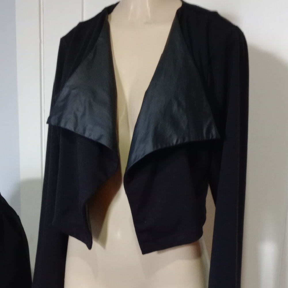Miss Tina Black Open-Front Blazer